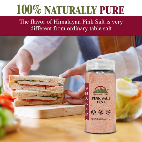 Himalayan Chef Pink Salt Fine Shaker-12.50 oz | 6 Pack